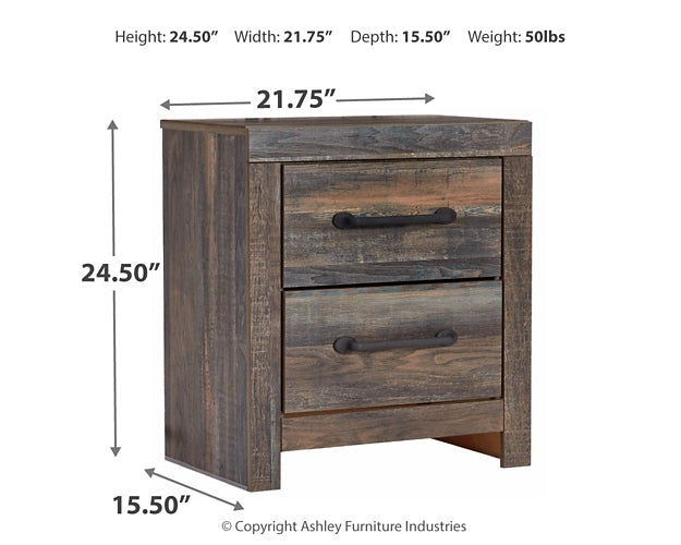 Drystan  Panel Bed With 2 Storage Drawers With Mirrored Dresser, Chest And Nightstand