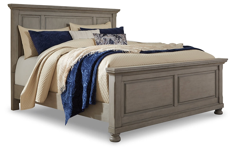 Lettner California King Panel Bed with Mirrored Dresser