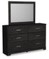 Belachime Full Panel Bed with Mirrored Dresser and Nightstand