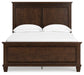 Danabrin Full Panel Bed with Mirrored Dresser and Chest