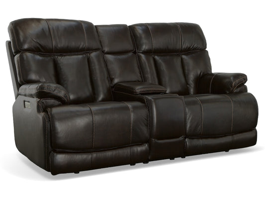 Clive Power Reclining Loveseat with Console and Power Headrests and Lumbar