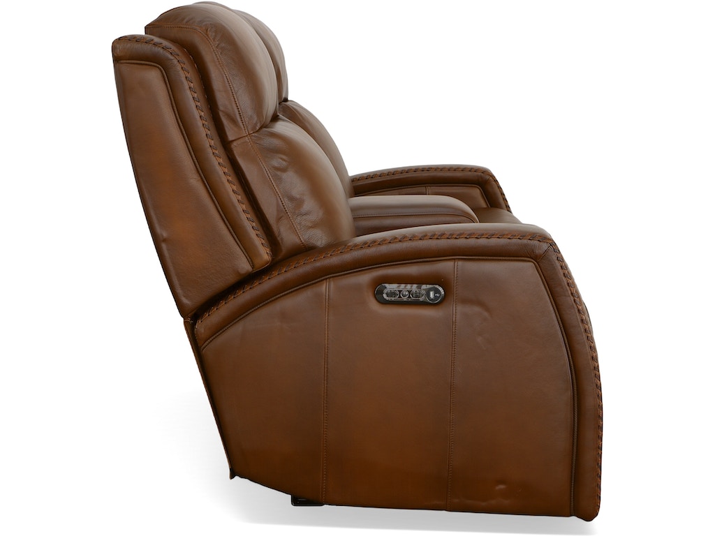 Mustang Power Reclining Loveseat with Console and Power Headrests