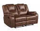 Katrine Manual Reclining Loveseat, Brown