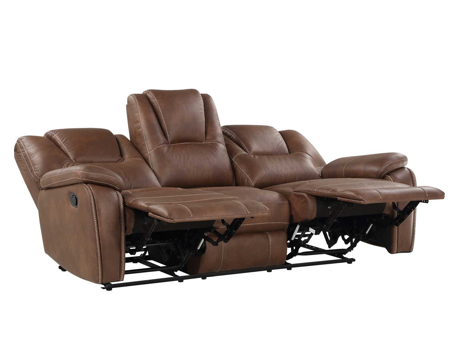 Katrine Manual Reclining Sofa, Brown