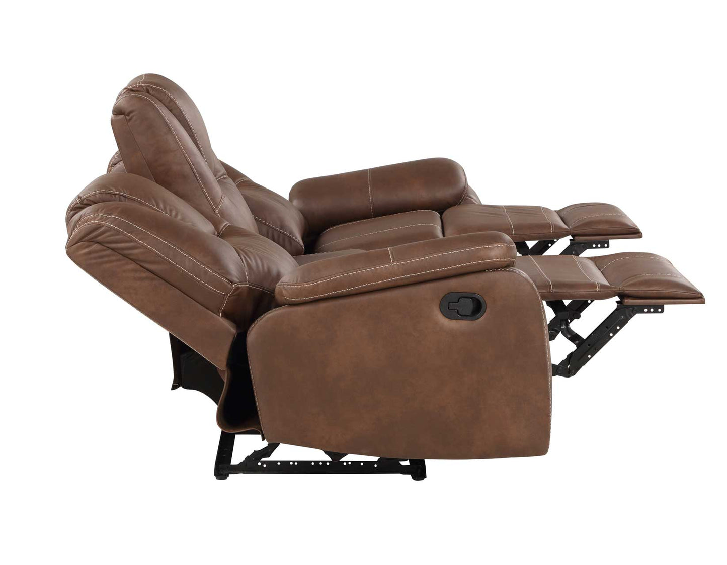 Katrine Manual Reclining Sofa, Brown