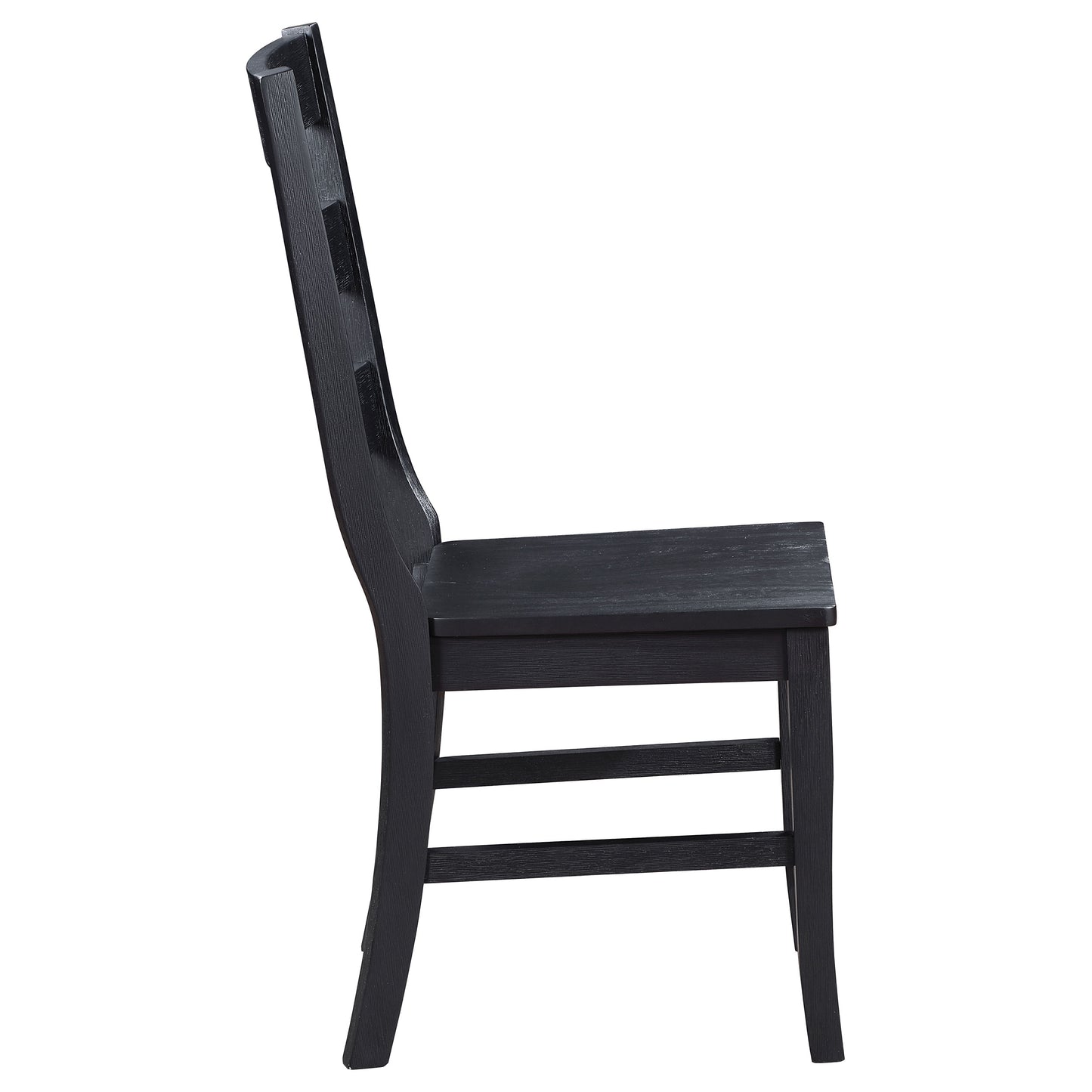 Newport Ladder Back Wood Dining Side Chair Black (Set of 2)