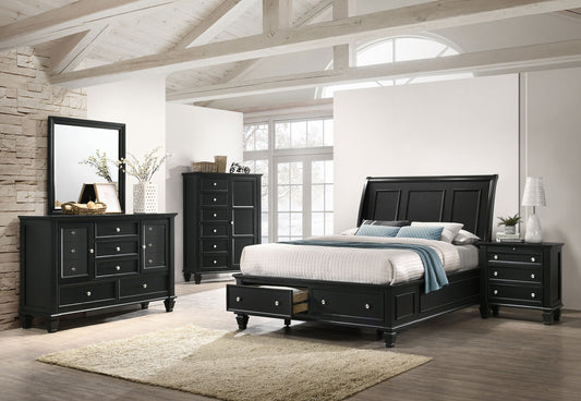 Sandy Beach 5-piece Queen Bedroom Set Black