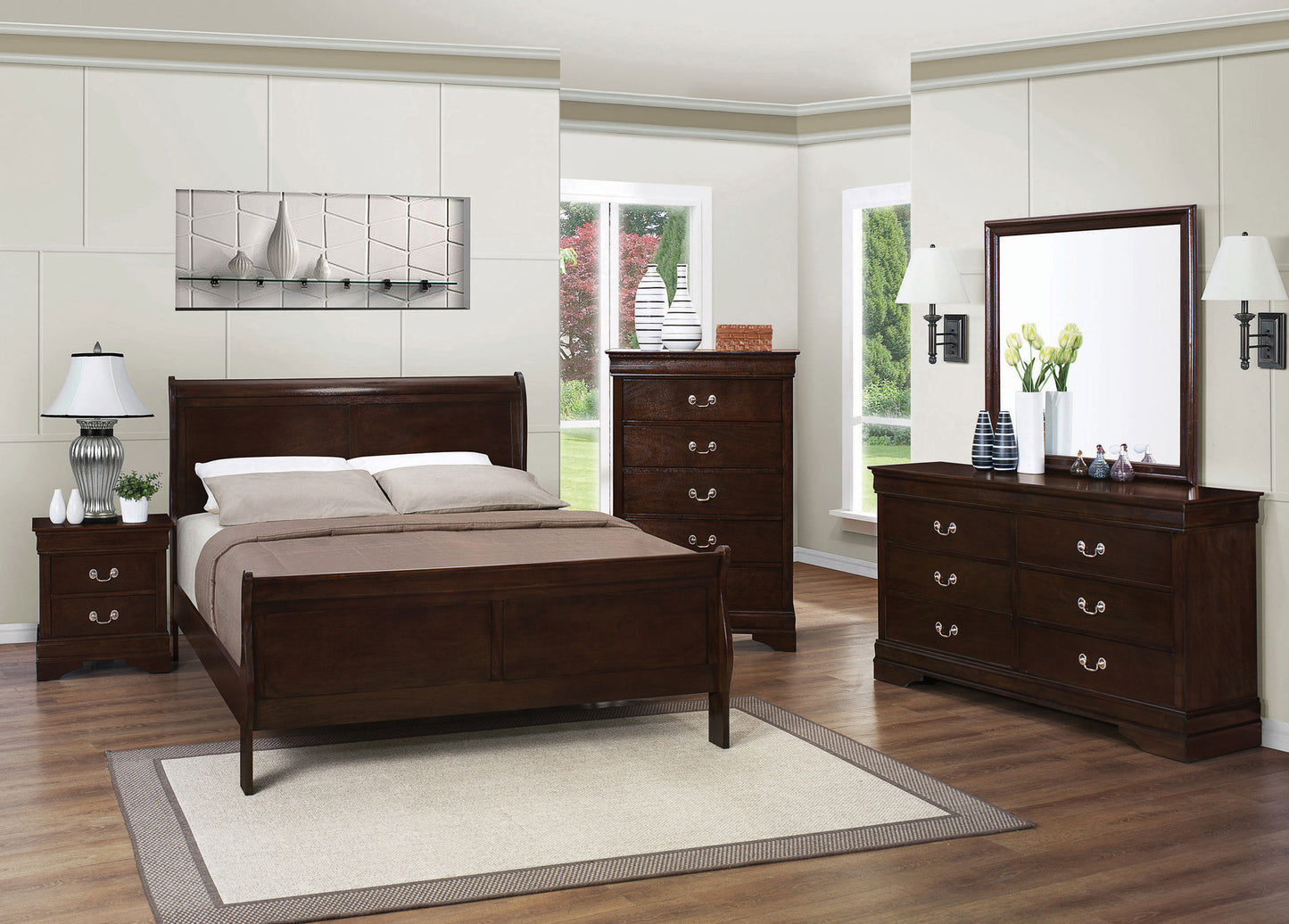 Louis Philippe 5-piece Queen Bedroom Set Cappuccino