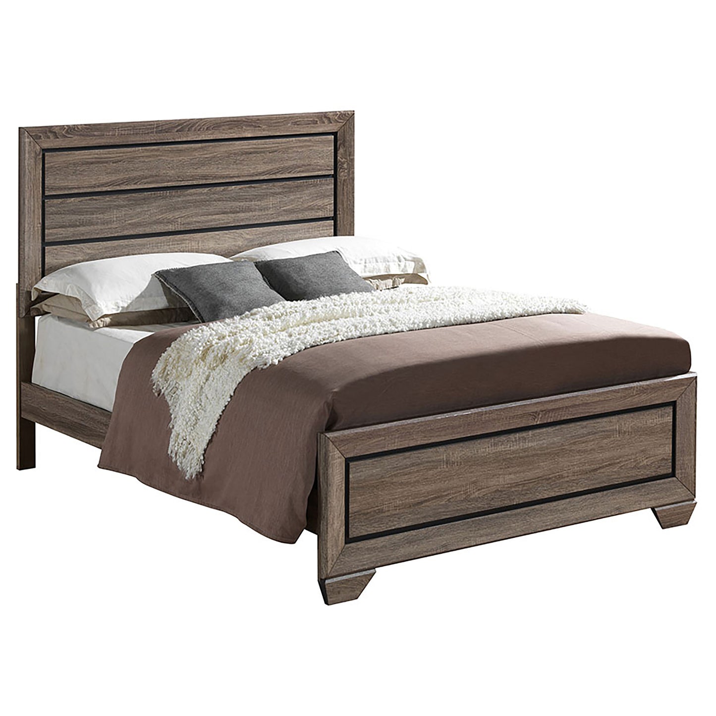 Kauffman 4-piece Eastern King Bedroom Set Washed Taupe