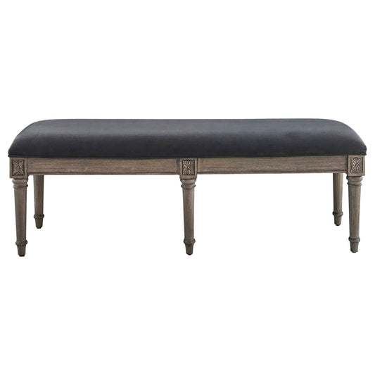 Alderwood Fabric Upholstered Bench French Grey