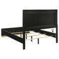 Caraway Wood Eastern King LED Panel Bed Black