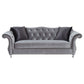 Frostine 3-piece Upholstered Tufted Sofa Set Silver