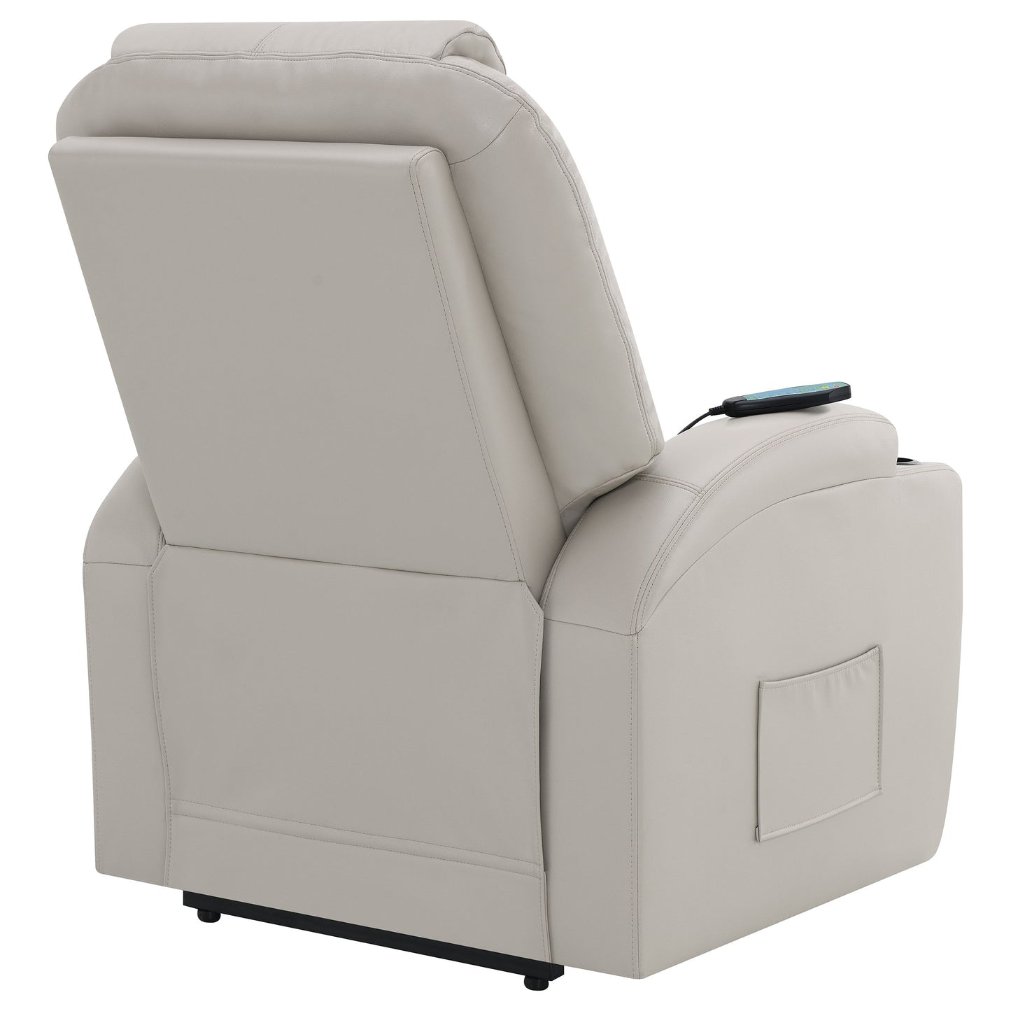 Sanger Upholstered Power Lift Massage Recliner Champagne