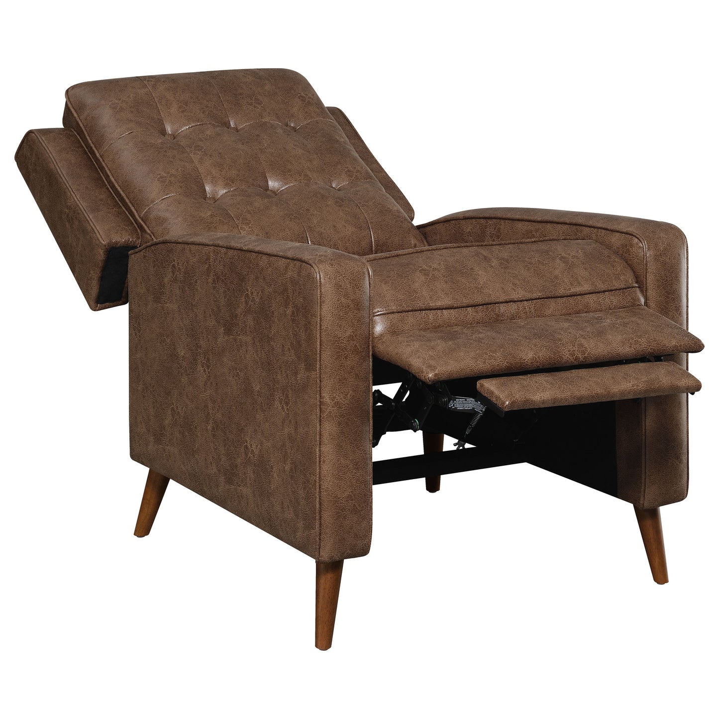 Davidson Upholstered Tufted Push Back Recliner Brown