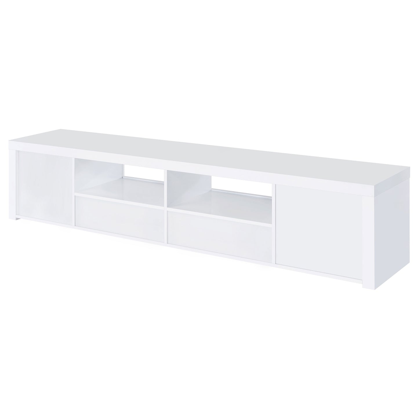 Jude 2-door Engineered Wood 79" TV Stand High Gloss White