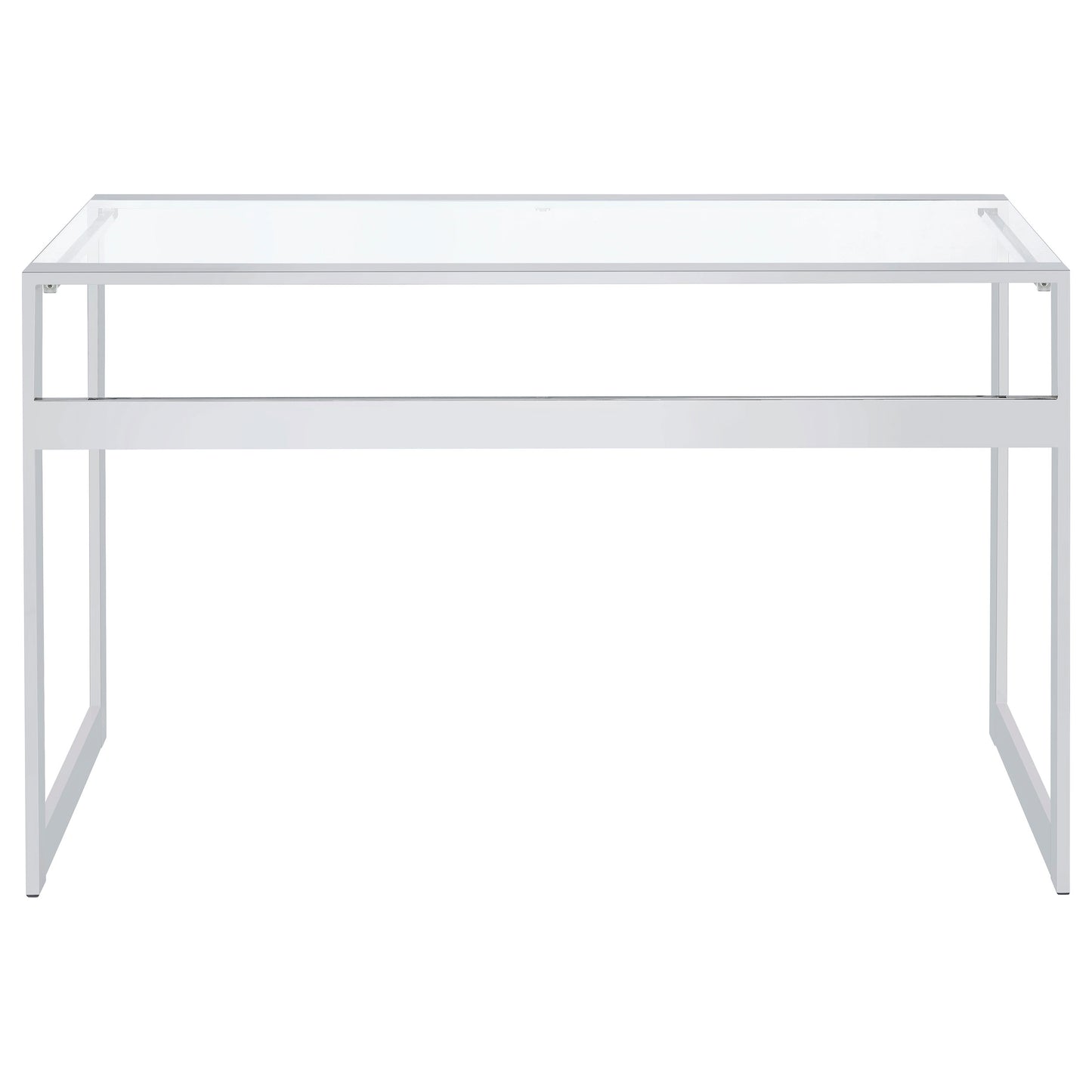 Hartford 47-inch Glass Top Writing Desk Chrome