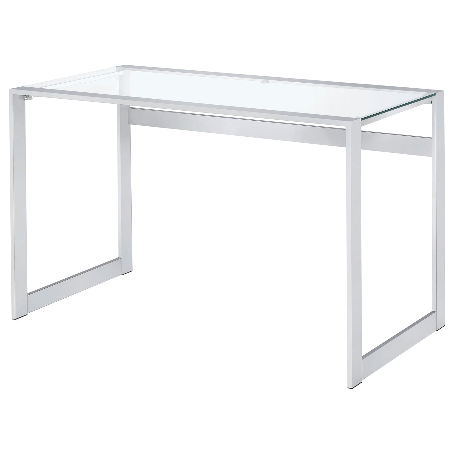 Hartford 47-inch Glass Top Writing Desk Chrome