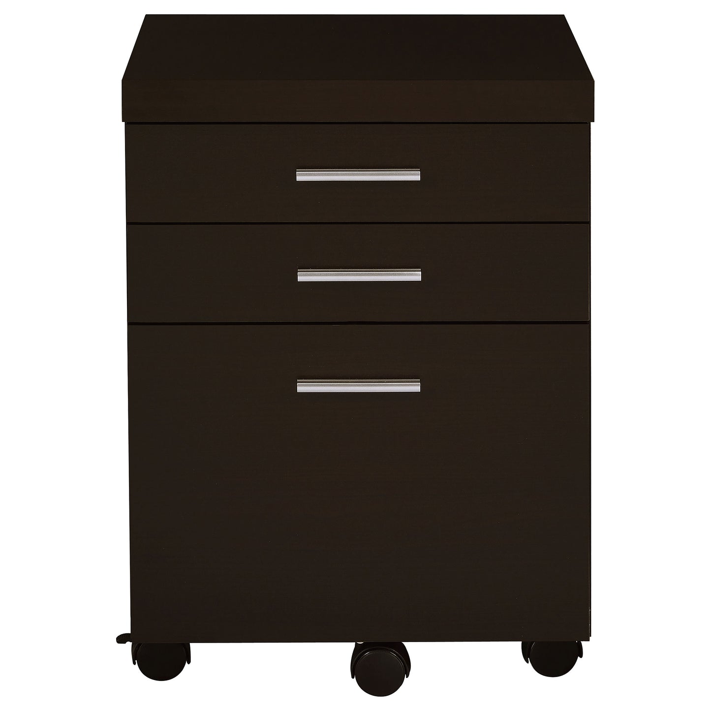 Skylar L-Shape Desk with Mobile File Cabinet Cappuccino