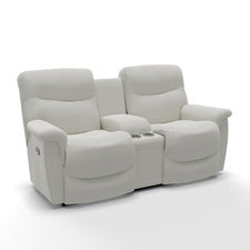 James Power Reclining Loveseat w/ Headrest & Console