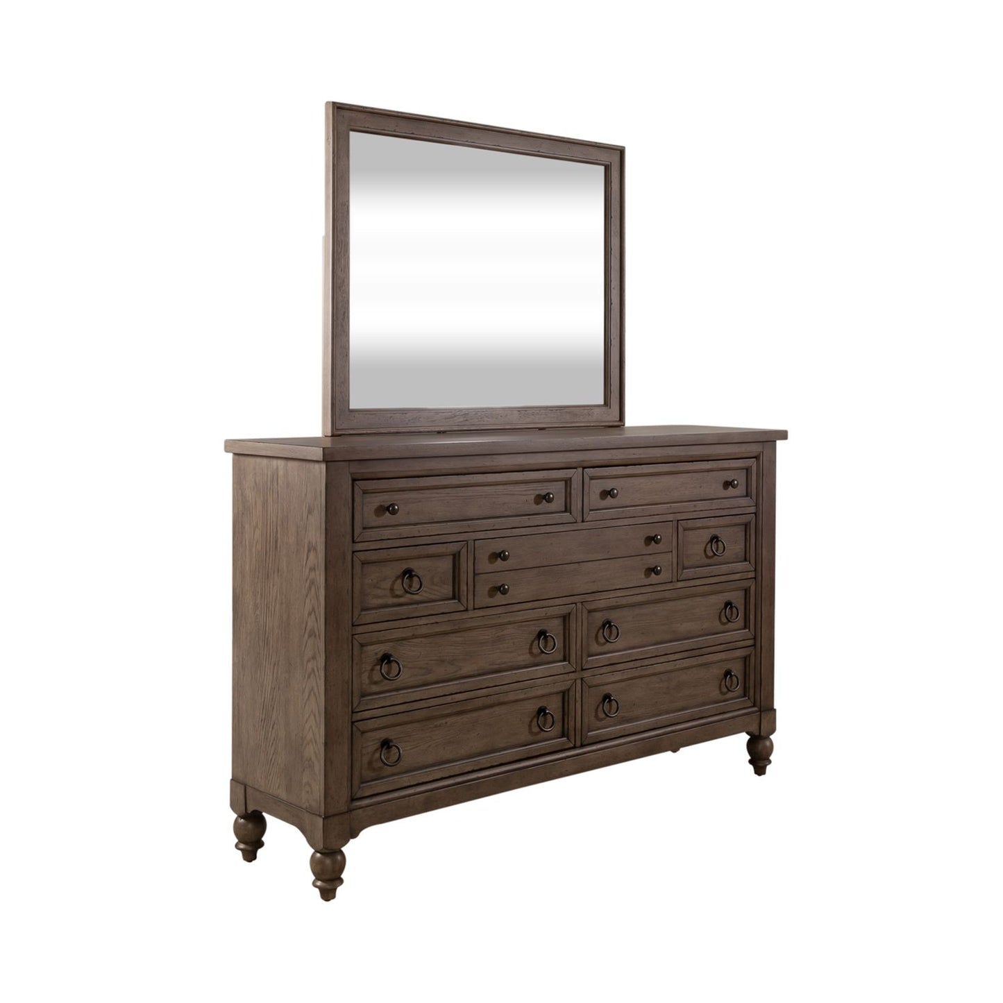 Americana Farmhouse - King Sleigh Bed, Dresser & Mirror, Chest
