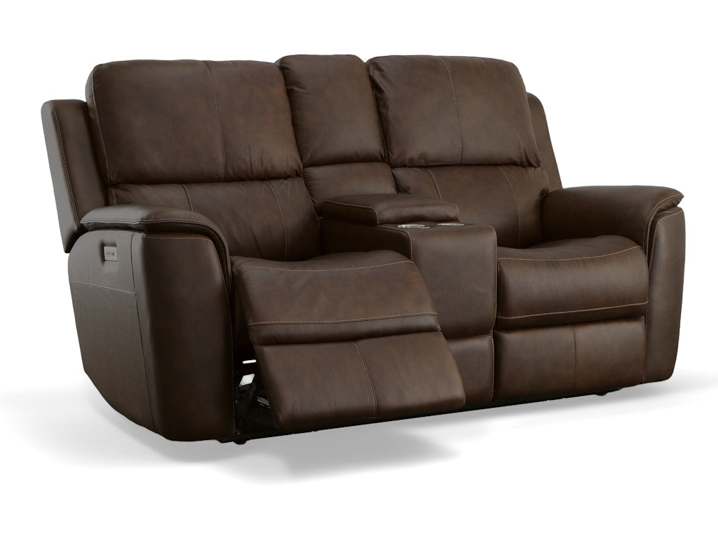 Henry Power Reclining Loveseat with Console and Power Headrests and Lumbar