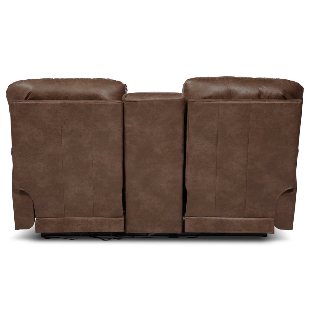 James Power Reclining Loveseat w/ Headrest & Console