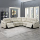 CASA 6-PIECE LEATHER DUAL-POWER RECLINING SECTIONAL, IVORY