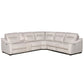 CASA 6-PIECE LEATHER DUAL-POWER RECLINING SECTIONAL, IVORY