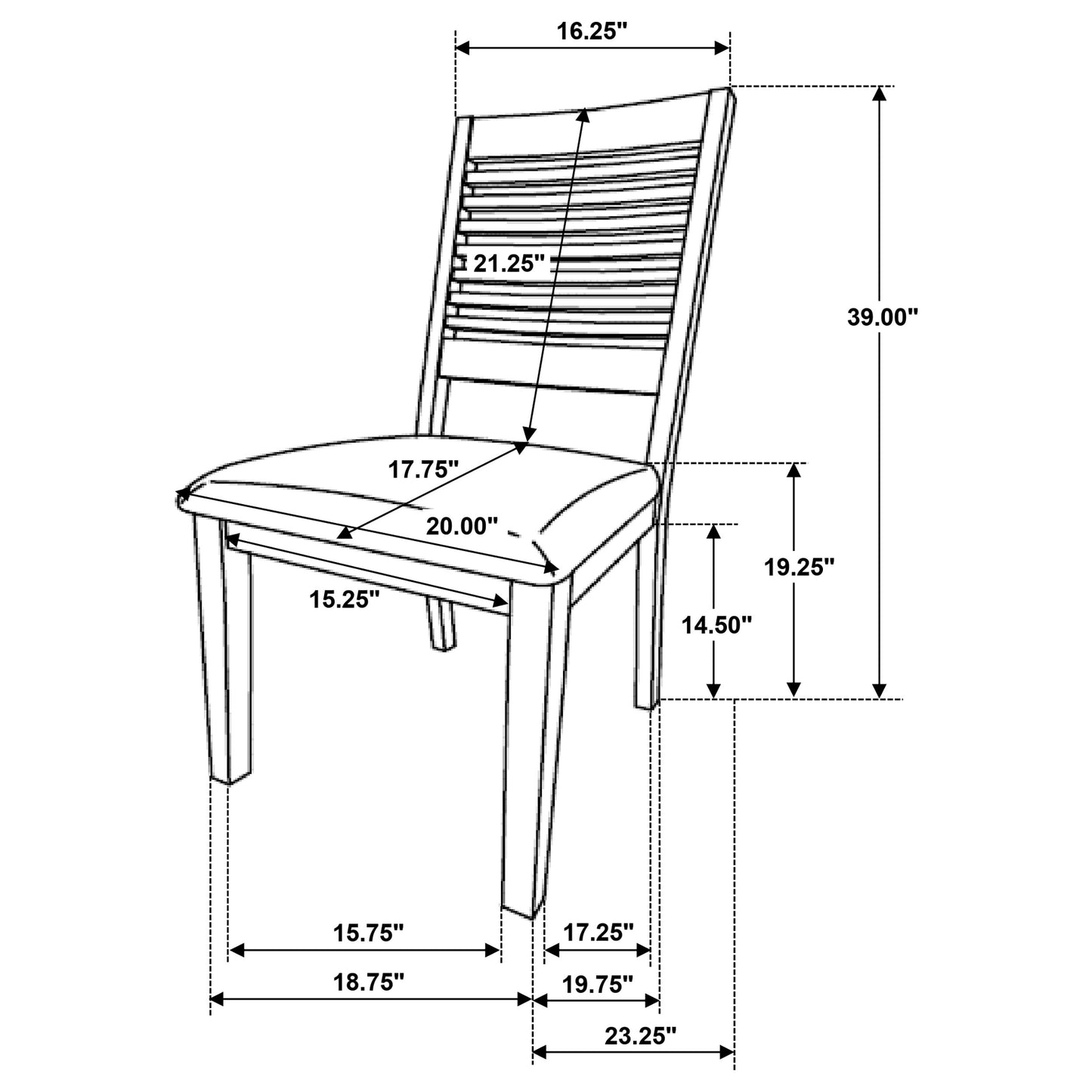 Scottsdale Wood Dining Side Chair Washed Brown (Set of 2)