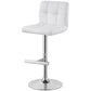 Lenny Upholstered Adjustable Bar Stool White (Set of 2)