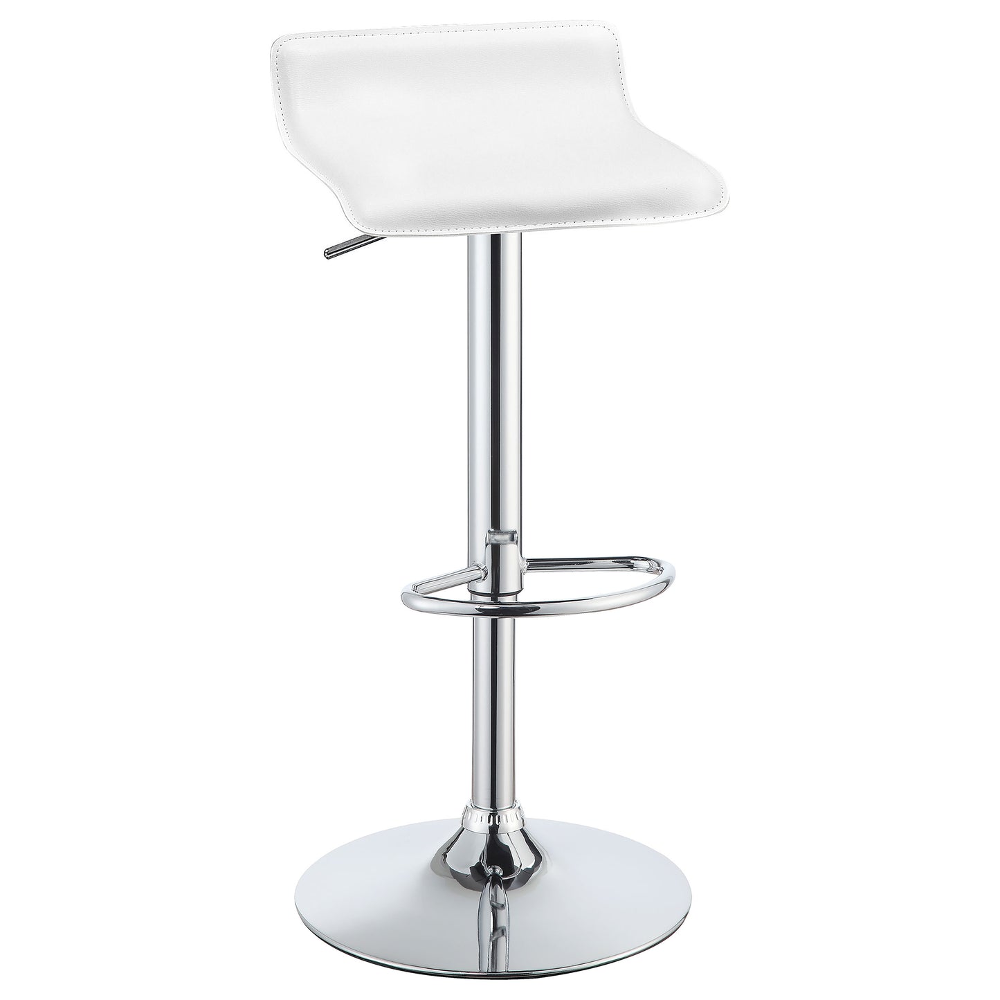 Bidwell Upholstered Adjustable Bar Stool White (Set of 2)