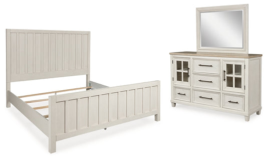 Shaybrock California King Panel Bed with Mirrored Dresser