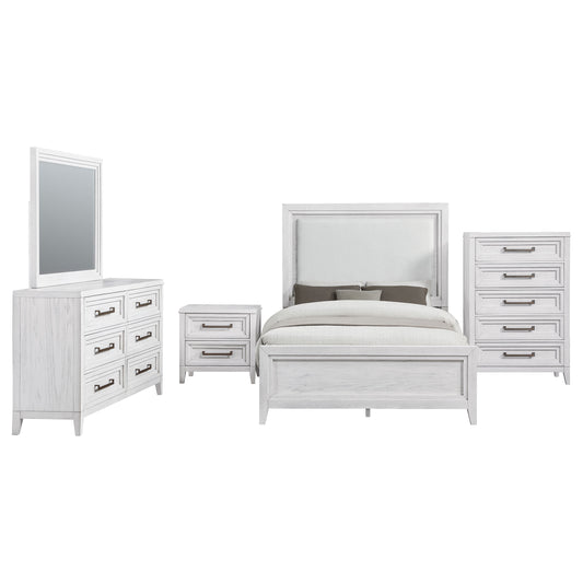 Marielle 5-piece Cal King Bedroom Set Distressed White