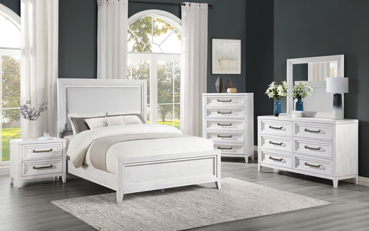 Marielle 5-piece Queen Bedroom Set Distressed White