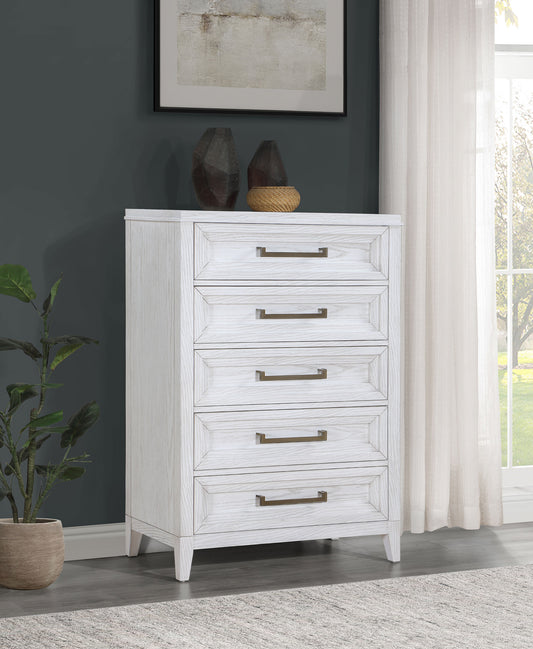 Marielle 5-drawer Bedroom Chest Distressed White