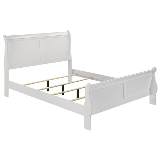 Louis Philippe 47-inch Full Sleigh Panel Bed White
