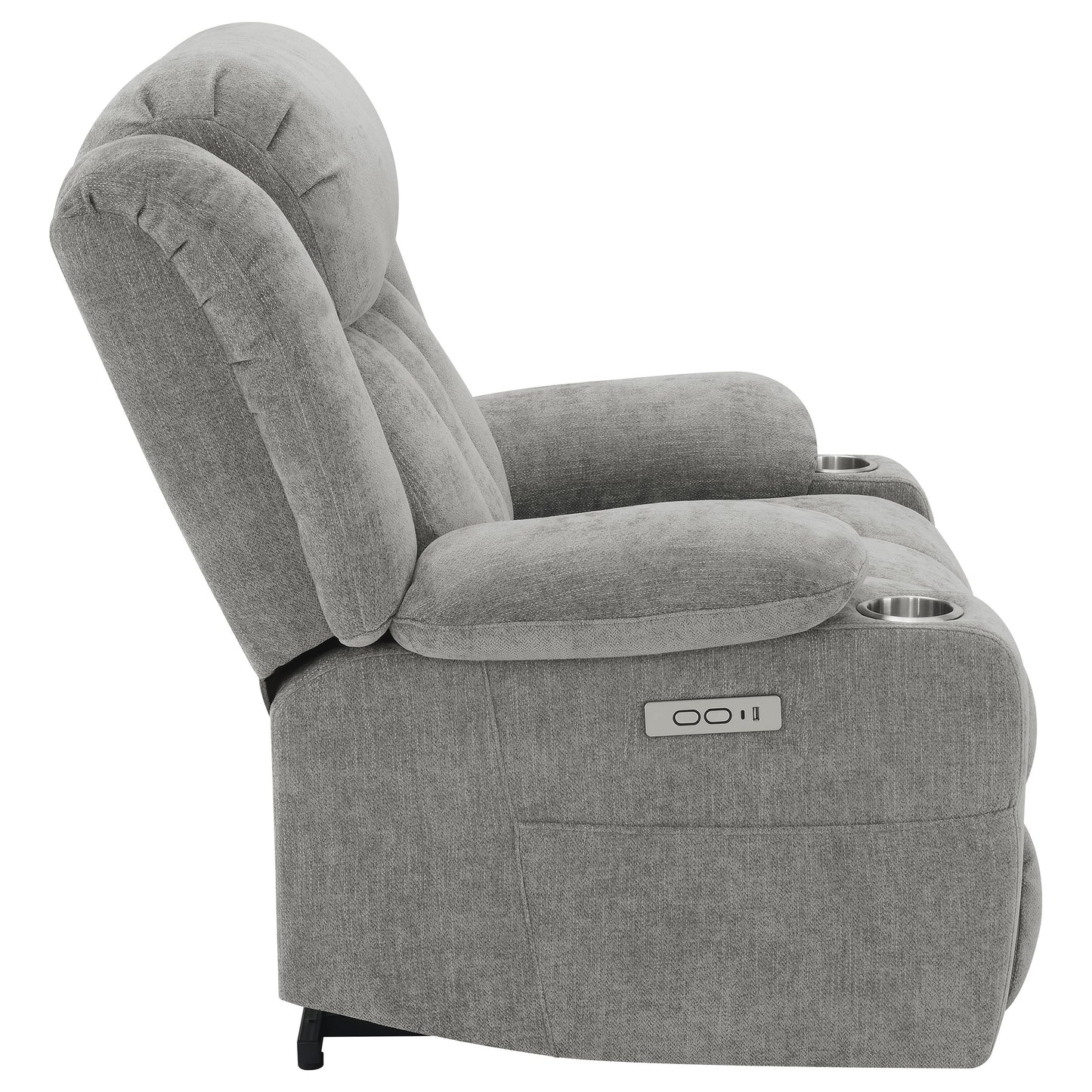 Houston Upholstered Power Lift Recliner Grey