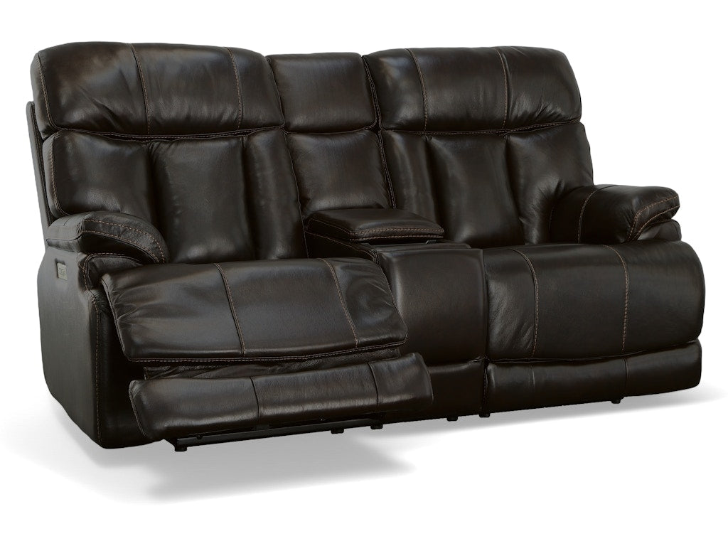 Clive Power Reclining Loveseat with Console and Power Headrests and Lumbar