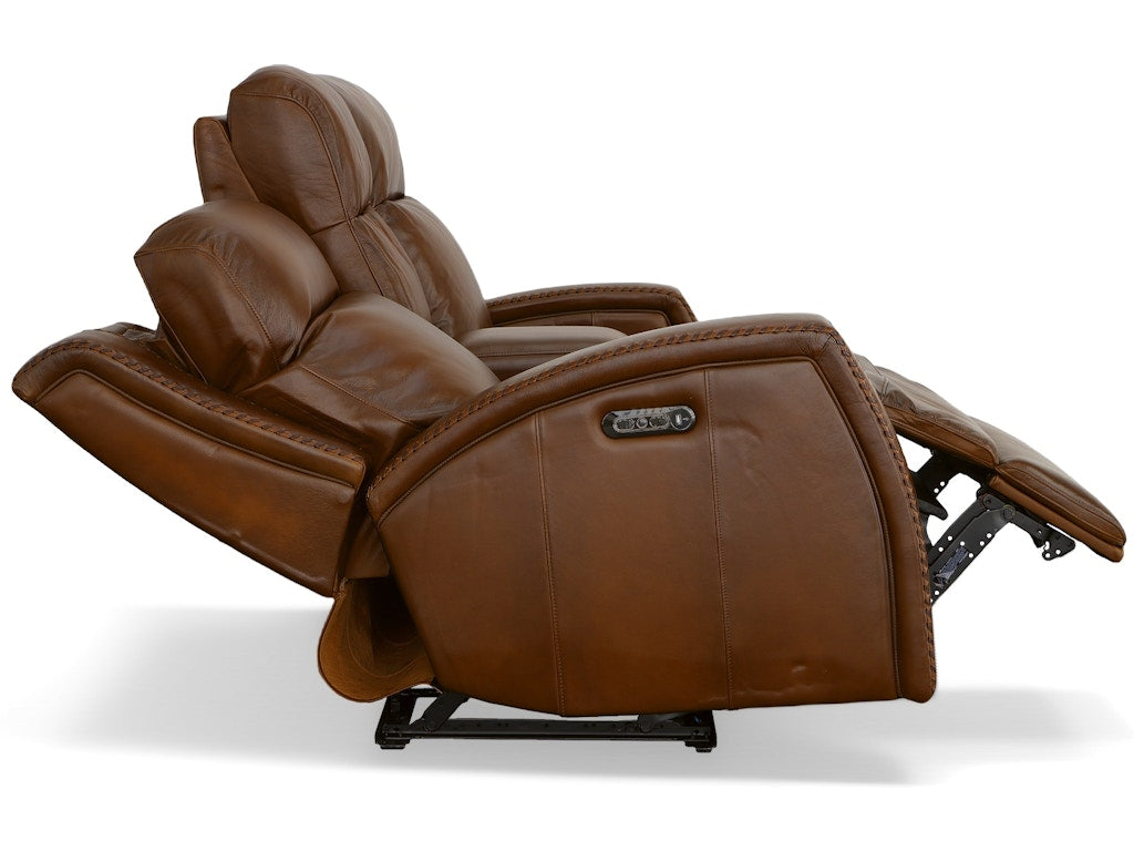 Mustang Power Reclining Loveseat with Console and Power Headrests