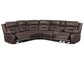 Aria 3-Piece Dual-Power Reclining Sectional, Saddle Brown