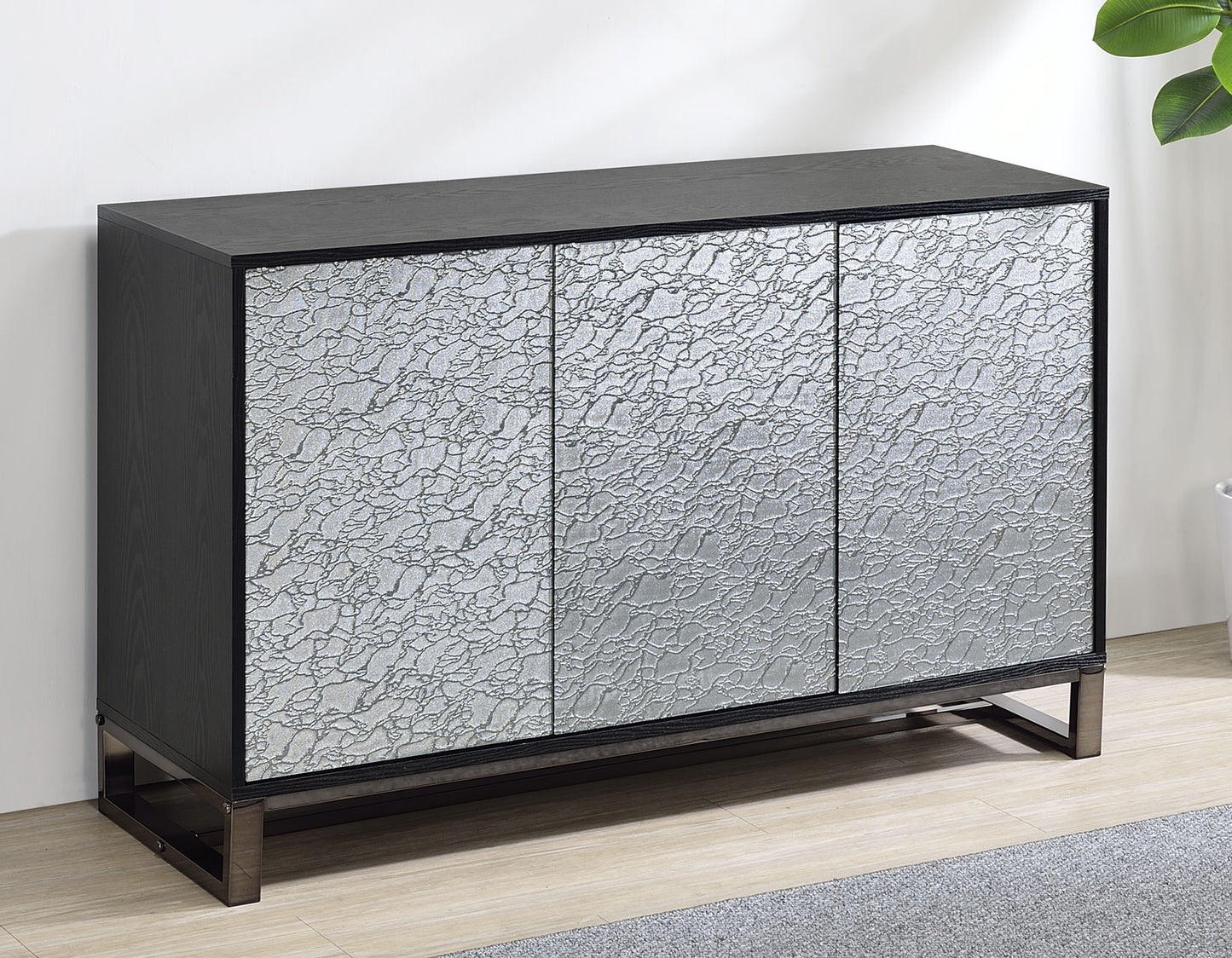 Mazie 3-Door SIdeboard with Patterned Mirror Doors