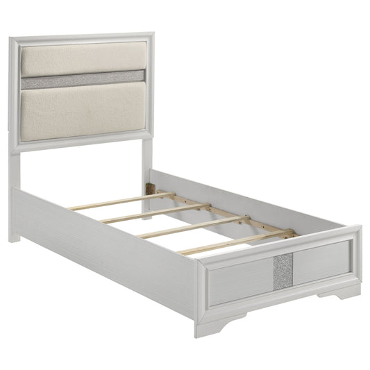 Miranda 55-inch Upholstered Twin Panel Bed White