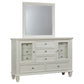 Sandy Beach 11-drawer Dresser with Mirror Cream White