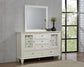 Sandy Beach 11-drawer Dresser with Mirror Cream White