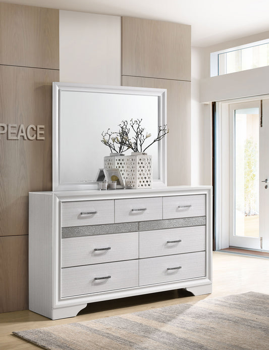 Miranda 7-drawer Dresser with Mirror White