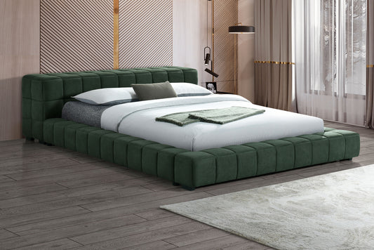 Trinity Upholstered Eastern King Platform Bed Green