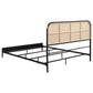 Amherst Radio Weave Rattan Metal Queen Bed Black