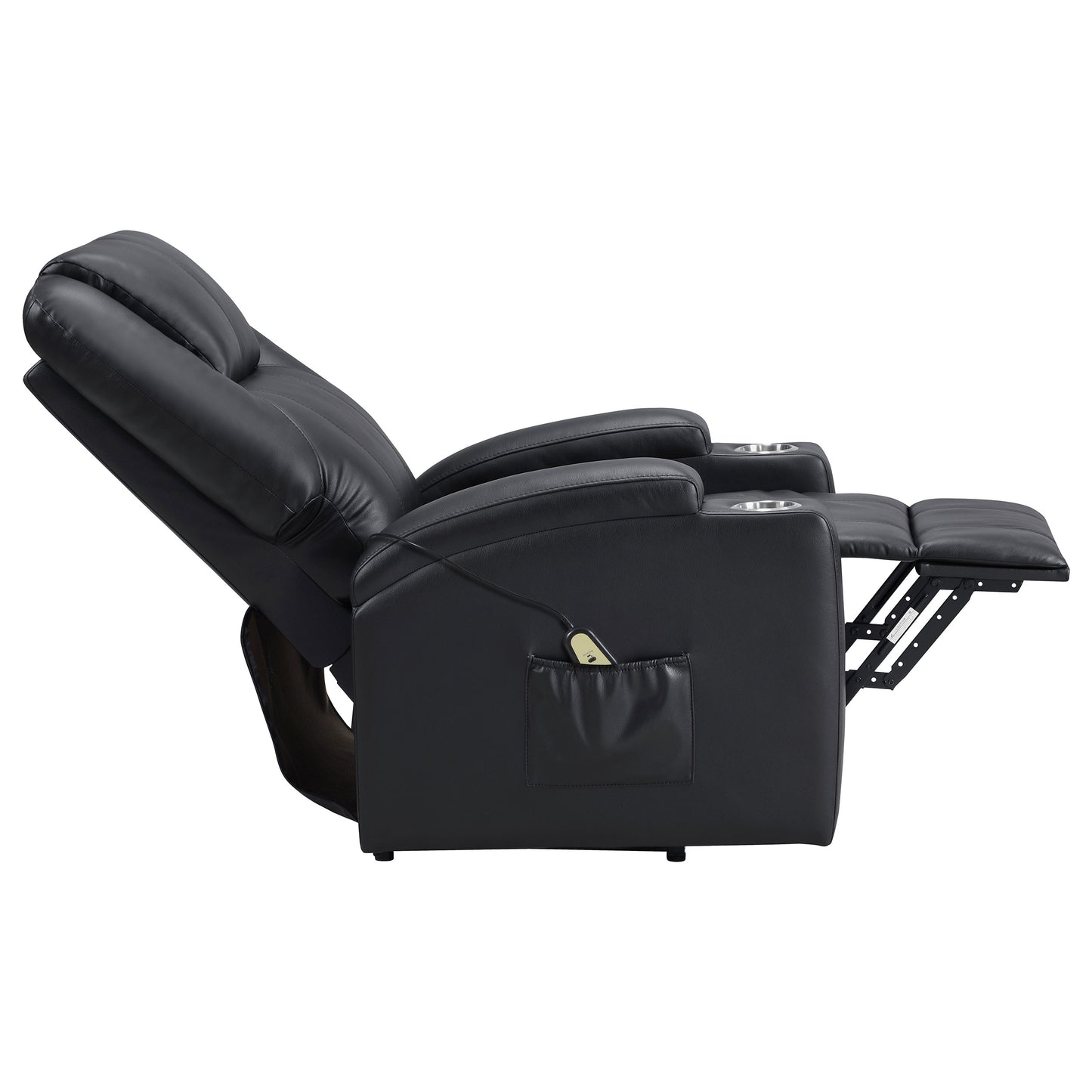 Armstrong Upholstered Power Lift Massage Recliner Black