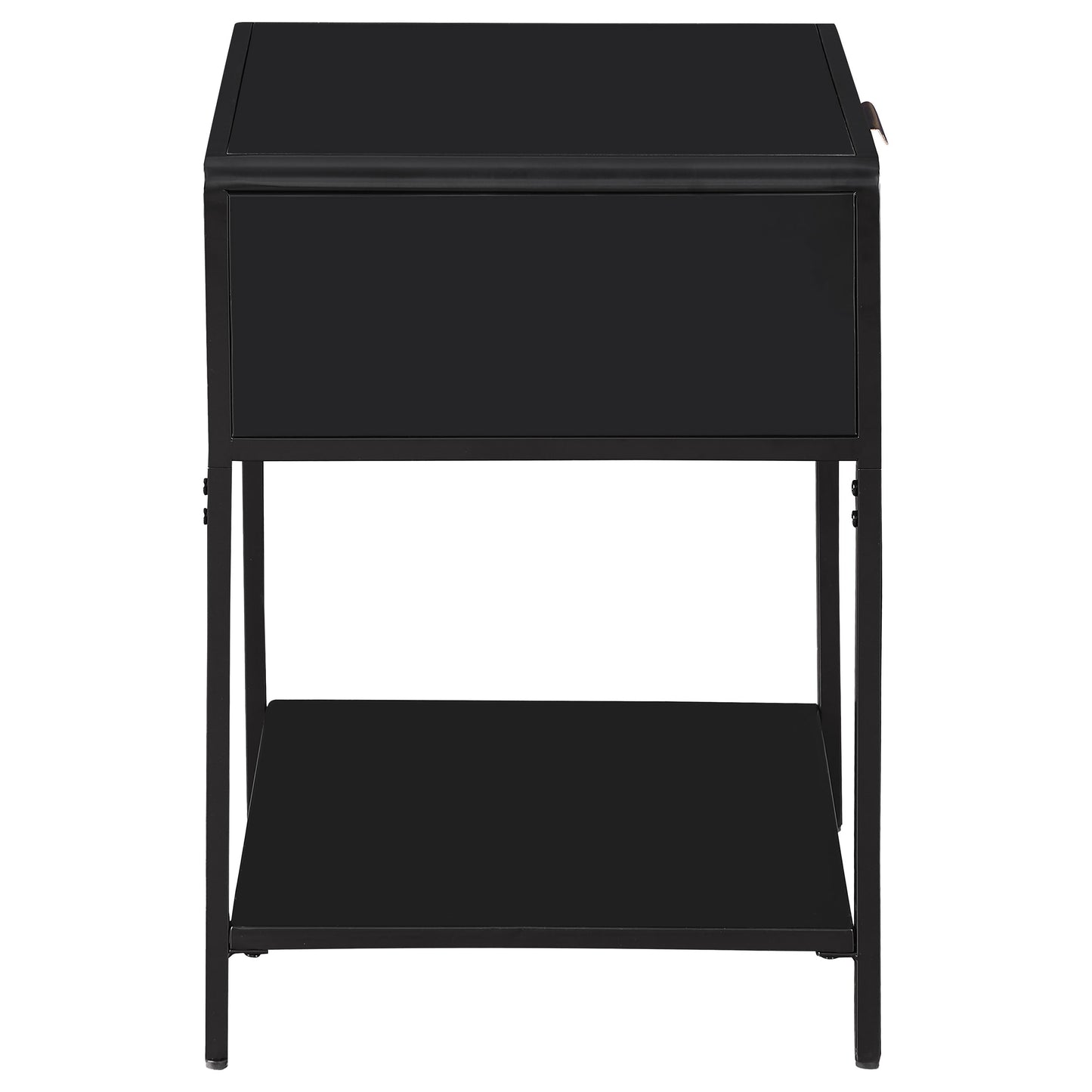 Amherst 1-drawer Radio Weave Cane Metal Bedside Table Black