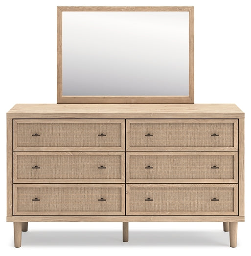 Cielden Full Panel Bed with Mirrored Dresser, Chest and 2 Nightstands